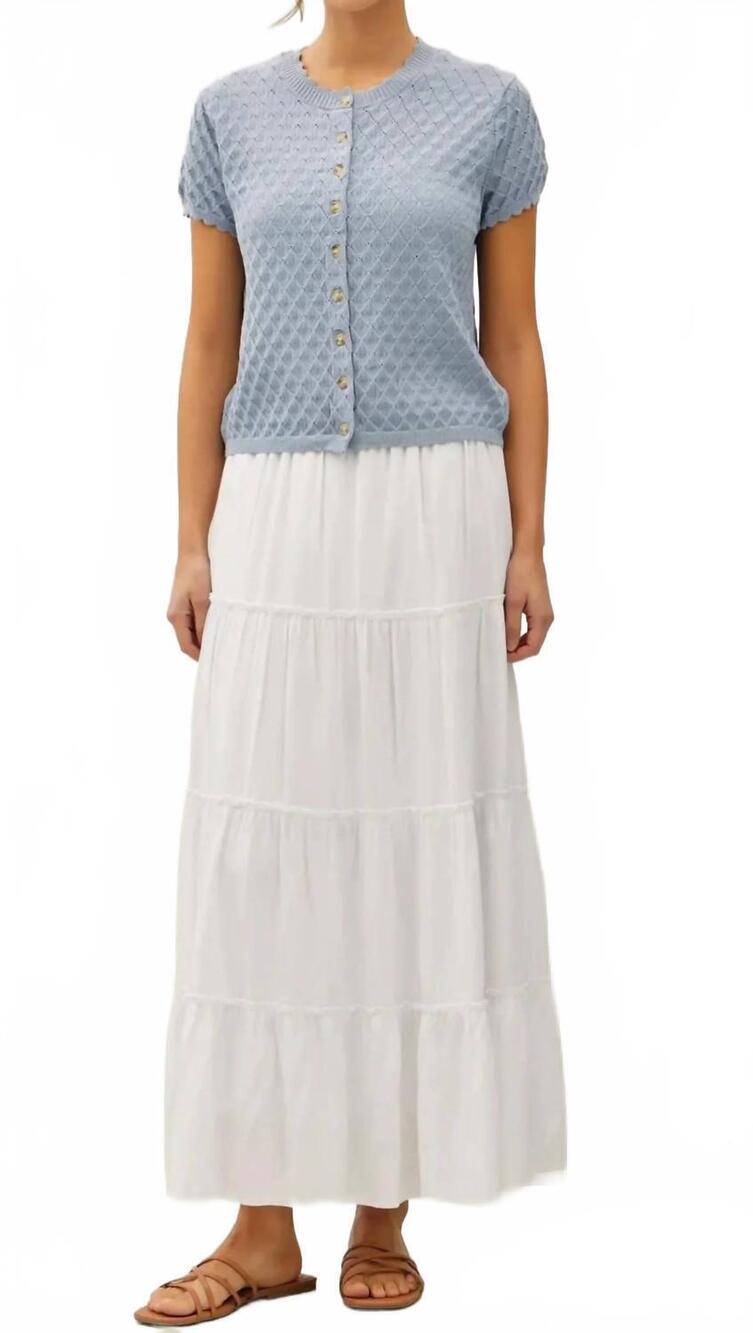 NEW BE COOL tiered maxi skirt in white
